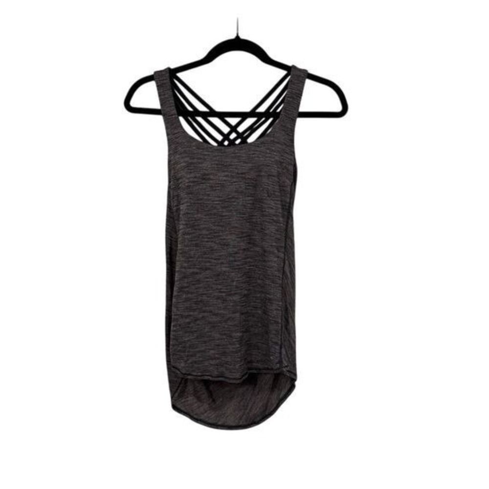 Lululemon Womens Athletic Strappy Back Built‑In Bra Tank Heathered Gray Size S